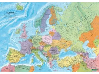 Produktbild von Europa politisch, Poster 1:6 000 000 Metallbestäbt in Rolle
