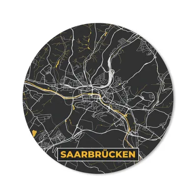 Produktbild von MuchoWow® Mauspad Mousepad Schwarz und Gold - Stadtplan - Saarbrücken - Deutschland - Karte 40x40 cm - Mousepads - Maus Mat - Pad - Mausunterlage - Schreibtisch Accessoires