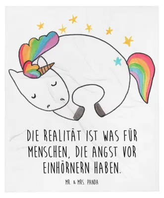 Produktbild von Mr. & Mrs. Panda Decke Einhorn Nacht - Weiß - Geschenk, Bettüberwurf, Tagesdecke, Unicorn, Traum, Kuscheldecke, Träume, Einhörner, Sofaüberwurf, Plaid