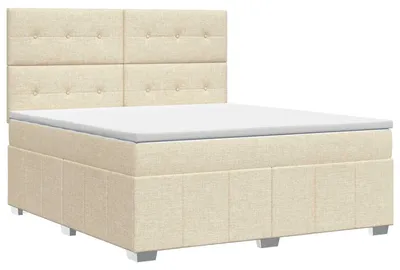 Obrázok produktu pre vidaXL Box spring posteľ s matracom krémová 140 x 200 cm látka