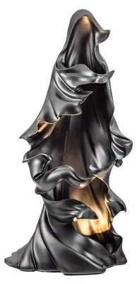 Spukfigur, schwarz, beleuchtet, Harz, handbemalt, 61 cm