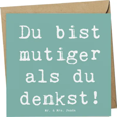 Produktbild von Mr. & Mrs. Panda Grußkarte Spruch Alleine schlafen lernen Mutiger als gedacht - Meeresbrise - Geschenk, Geborgenheit, Trost, Selbstständigkeit, Mutmacher, Klappkarte, Mut