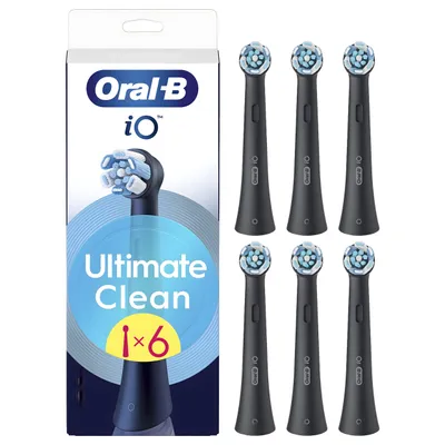 Produktbild von Oral-B iO Ultimate Clean Aufsteckbuersten Schwarz 6 Stk – Original – iO Serie
