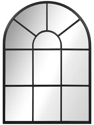 Produktbild von HOMCOM Wandspiegel Fenster Spiegel mit Metallrahmen, 70 x 50 cm Schwarz