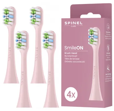 Produktbild von Spinel SmileON V2 - Aufsätze für die Schallzahnbürste, Rosa, 4 Stück
