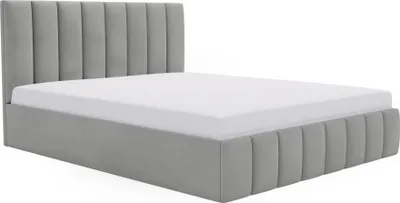 Produktbild von FEDVE Polsterbett Doppelbett Stetten Schlafzimmer Bett Bettkasten Matratze H3 140x200 cm Hellgrau (Magic Velvet 2240)