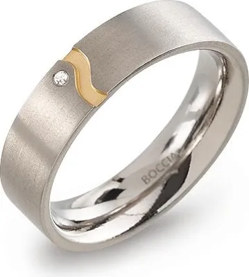 Produktbild von Boccia Ring 0147-0455 Titan/teilvergoldet mit Brillant Größe 55