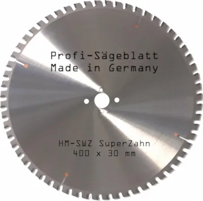 Produktbild von HM Kreissägeblatt 400 x 30 Z= 60 SWZ SUPER nagelfest Sägeblatt für Bauholz Naturholz Brennholz Hartholz Schalholz Faserplatten Leimholz für Wippsäge Tischkreissäge Kreissäge Brennholzsäge