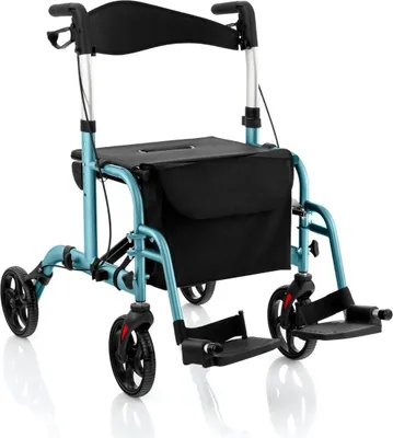 Immagine prodotto di Rollator e sedia a rotelle leggeri 2 in 1, altezza regolabile