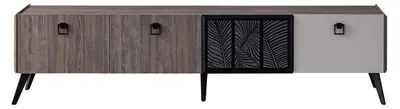 Produktbild von Sideboard Wohnzimmer TV Ständer RTV Lowboard Schrank Holz Grau Kommode