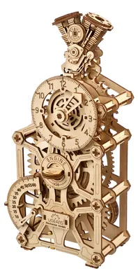 Productafbeelding van Mechanisch aangedreven houten wandklok met slinger en zuiger