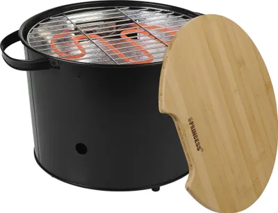 Produktbild von Princess 01.112240.01.001 Hybridgrill, 1400 W, Grill, Elektrisch + Holzkohle, Balcone, 240 °C, 32 cm