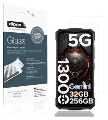 Image de 2x Protection ecrán pour DOOGEE Fire 7 Pro Verre souple Film Protecteur 9H dipos