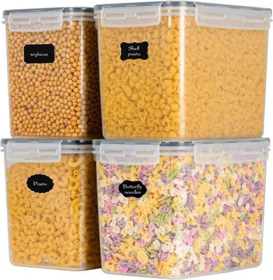 Produktbild von Luftdichte Vorratsdosen mit Deckel, Set von 4, BPA-frei, für Muesli, Vorratsdosen und Verschleißdosen, luftdichte Vorratsdosen für Getreide, Mehl, Zucker, alle trockenen Lebensmittel