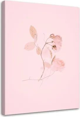Immagine prodotto di Quadro su tela minimalista con fiore rosa 40x60 cm Feeby quadro rosa pronto da appendere