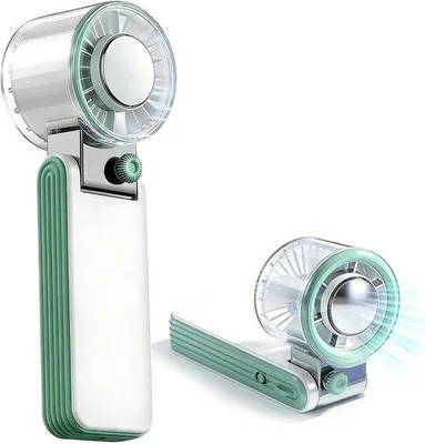 Productafbeelding van VHV - Handventilator - USB-oplaadbaar, 199 snelheden, 3600mAh, groen, mini-model voor reizen en kantoor