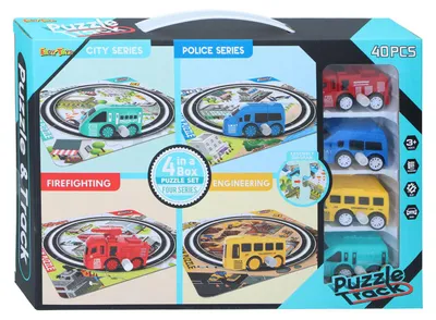 Produktbild von Spoorpuzzelset Spielzeug Zug 40-teilig bunte Puzzlebahn