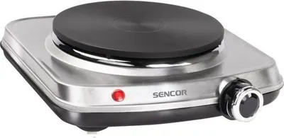 Image de Plaque Chauffante Sencor SCP 1506SS, 1500W, Diamètre 18 cm, Acier Inoxydable, Thermostat Réglable