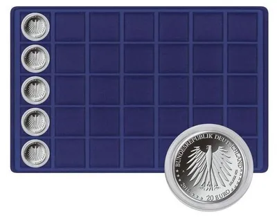 Produktbild von Lindner 2329M-35 Tableau für 35 Münzen bis 39 mm Ø blau