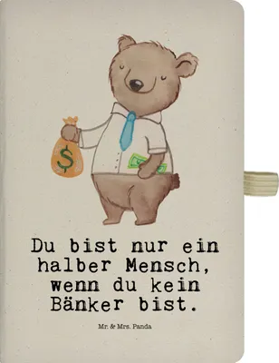 Produktbild von Mr. & Mrs. Panda Kladde Bänker Herz - Transparent - Geschenk, Ausbildung, Beruf, Tagebuch, hardcover notizbuch, Journal, Witzig, Bankangestellter, DIN A4, Spruch