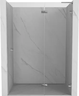 Image de Mexen Lunar L porte de douche pivotante droite 130 cm, transparent, chrome - 834L-130-000-01-00-P