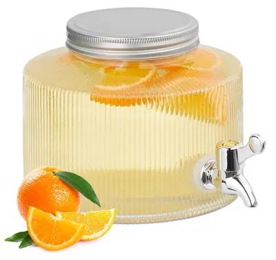 Getränkedispenser 2,8 L Glas mit Deckel transparent
