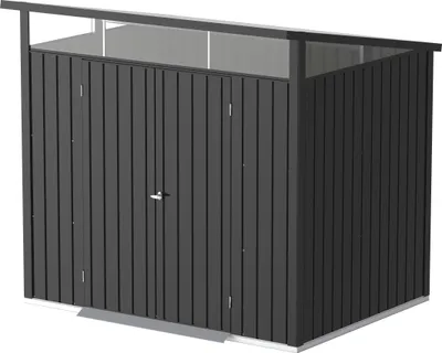Produktbild von Duramax Metall Gartenhaus 249x231 Geräteschuppen Garten Gerätehaus Flügeltür, H. 203 x B. 249 x T. 231 cm, Metall