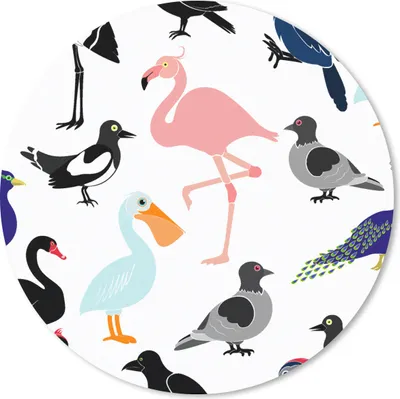 Produktbild von MuchoWow® Mauspad Mousepad Muster - Vogel - Flamingo 50x50 cm - Mousepads - Maus Mat - Pad - Mausunterlage - Vinyl
