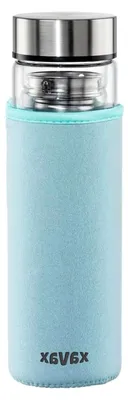 Produktbild von Glas-Trinkflasche, 450 ml, mit Filter und Silikonhülle