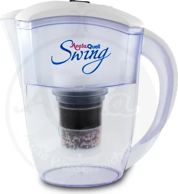 Produktbild von AcalaQuell Swing® Kannen Wasserfilter in weiß, inklusive 1x Filterkartusche und 1x Mikroschwamm
