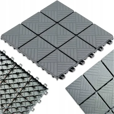 Produktbild von Klickfliesen Terrassenplatten 29x29 – Balkonboden Modulsystem – Grau – Rutschfest & Wetterfest – Kunststoff Bodenfliesen Terrasse