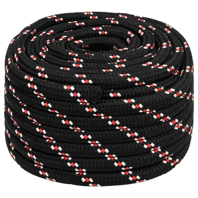 Image de vidaXL Corde de bateau noir 20 mm 100 m polypropylène