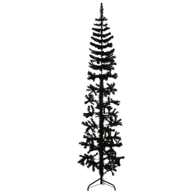 Immagine prodotto di Albero Natale Artificiale Sottile a Metà e Supporto Nero 180 cm