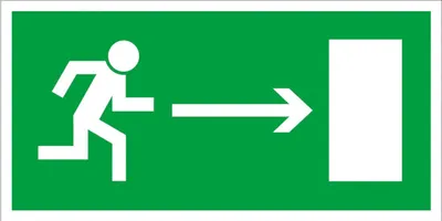 Produktbild von Evakuierungsschild „Richtung zum Ausgang rechts“ 150×300 mm, photolumineszierend