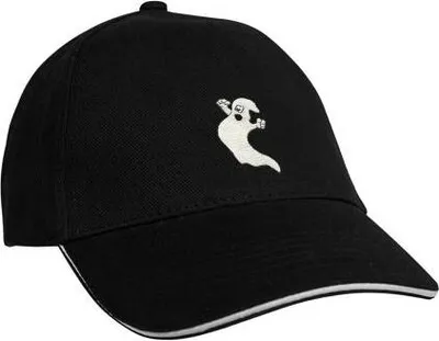 Produktbild von Baseballcap mit Einstickung Gespenst 68195 Color - schwarz