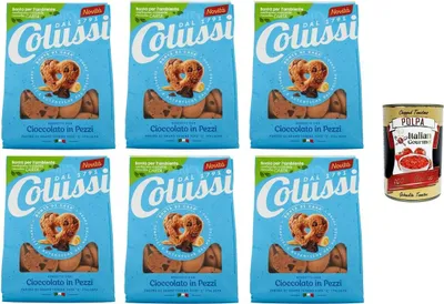 Produktbild von Colussi Biscotti Frollino con Cioccolato in Pezzi Butterkekse mit Schokoladenstückchen Kekse Biscuits 6x500g+ Italian Gourmet polpa 400g