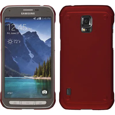 Produktbild von PhoneNatic Case kompatibel mit Samsung Galaxy S5 Active - Hülle rot gummiert Hard-case Cover