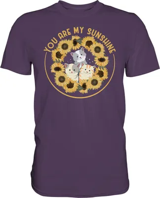 Produktbild von Katzen Sonnenblumen T-Shirt Gärtner Geschenk Garten – Urban Purple / XL