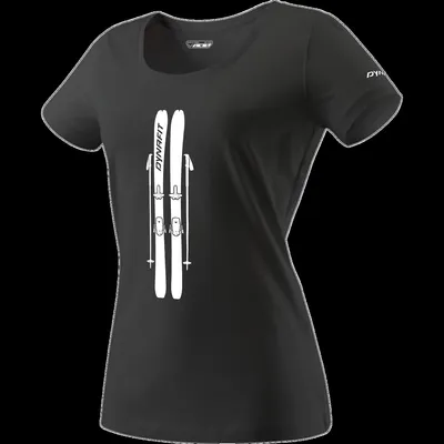 Image de T-shirt en coton à motif graphique, manches courtes (pour femmes) - Dynafit, taille : IT 44 / DE 38, couleur : 0917 noir