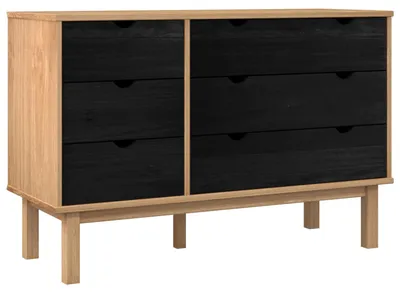 Immagine prodotto di vidaXL Comodino con cassetti OTTA Nero 111 x 43 x 73,5 cm