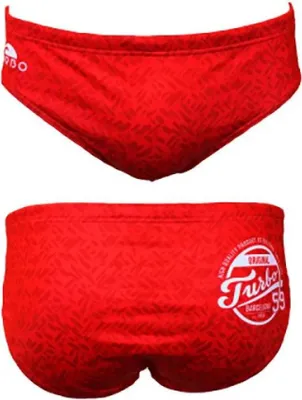 Image de Turbo Plain Slip de bain Rouge S Hommes Rouge S