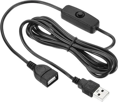 Image de Rallonge USB de 200 cm, noire, pour bande LED