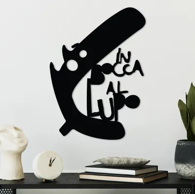 Image de Wallity, élégant accessoire mural en métal, noir, 40 x 56 cm | 100% métal