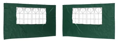 Produktbild von vidaXL Party Zelt Seitenteil 2 pcs 400 x 195 cm Grün PE und Stahl
