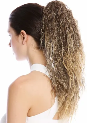 Produktbild von WIG ME UP Zopf Pferdeschwanz Voluminös Lockig Krepplocken Braun Goldblond N609-V-8T124