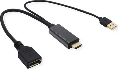 Produktbild von VALUE 4K HDMI-DisplayPort Adapter, v1.2, HDMI ST - DP BU