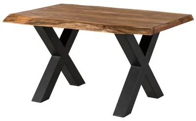 Produktbild von MASSIVMOEBEL24.DE Baumtisch Sheesham 160x90x77 natur gebeizt / X-Beine anthrazit matt FREEFORM 5