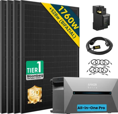 Produktbild von Balkonkraftwerk mit Speicher Anker Solix Solarbank 2 E1600 PRO, 1760W