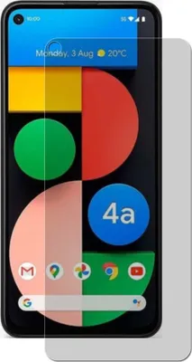 A smartphone screen with a protective film applied.