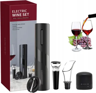 Zdjęcie produktu dla Elektryczny korkociąg do wina | 4 w 1 | Na prezent